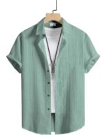 Boys Regular Fit Solid Casual Shirt with Spread Collar – Comfortable Shirts