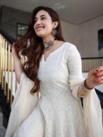 ANNI DESIGNER Pure Cotton Anarkali Kurta Palazzo Dupatta Set for Women