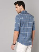 Dennis Lingo Men's Checkered Slim Fit Cotton Casual Shirt