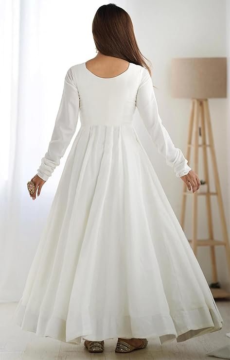ANNI DESIGNER Women's Pure Cotton Anarkali Kurta Set for Women with Dupatta & Plazzo – Hand Block Print Suit Set | Stylish Dress | Cotton Kurta Set for Women