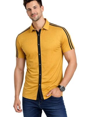 Men's Half Sleeve | Slim Fit Cotton Blend Button Shirt with Spread Collar – Casual & Office Wear Shirt