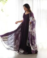 SKYLEE Women's Rayon Chikankari Embroidery Anarkali Kurta with Pant & Dupatta