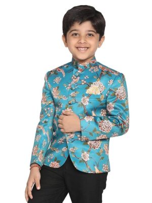 JBN Creation Boys' Silk Blend Nehru Jacket