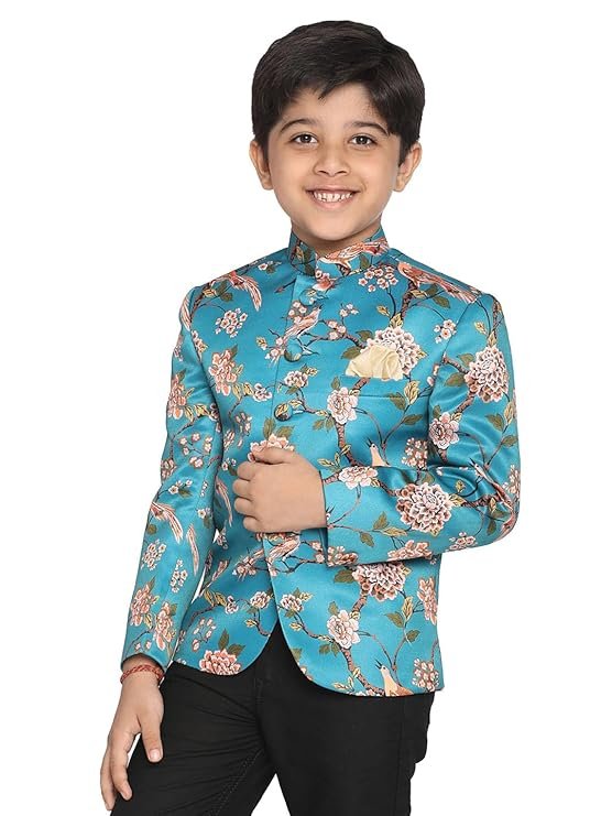 JBN Creation Boys' Silk Blend Nehru Jacket