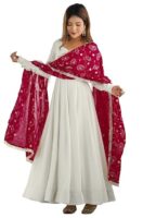 ANNI DESIGNER Women's Pure Cotton Anarkali Kurta Set for Women with Dupatta & Plazzo – Hand Block Print Suit Set | Stylish Dress | Cotton Kurta Set for Women
