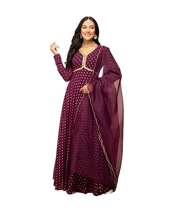FIORRA Women's Fit and Flare Floor Length Gown