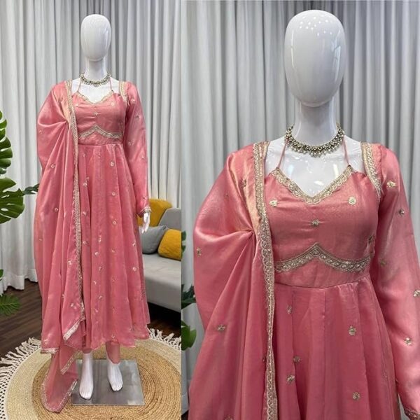 INDO ERA Women's Cotton Kurta and Pant with Dupatta Set