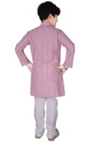 AJ DEZINES Boys Cotton Full Sleeve Solid Printed Kurta Pajama Set for Kids - Ethnic wear