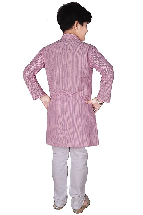 AJ DEZINES Boys Cotton Full Sleeve Solid Printed Kurta Pajama Set for Kids - Ethnic wear